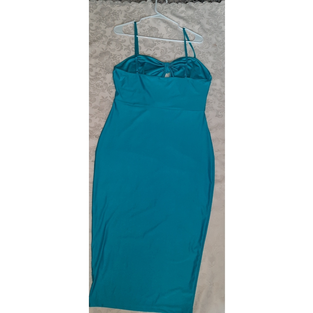 Aqua Blue Pencil Curve Dress